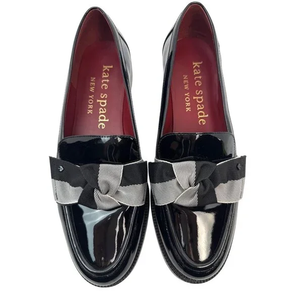 Kate Spade Womens Leandra (K9539) Loafer Bow Black Size 9.5 - Picture 4 of 15